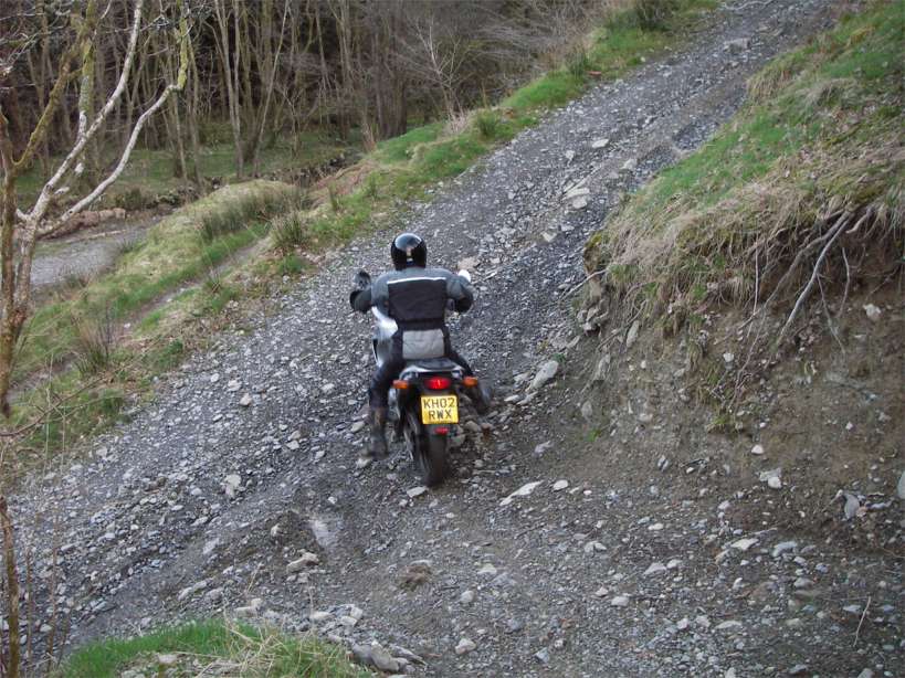 Steep gravel lanes